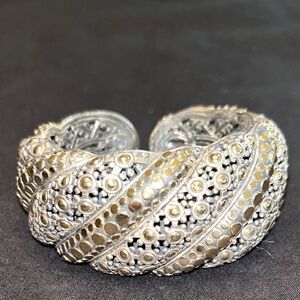 John Hardy 18k/Sterling Silver Hinge Twist Dot Cuff